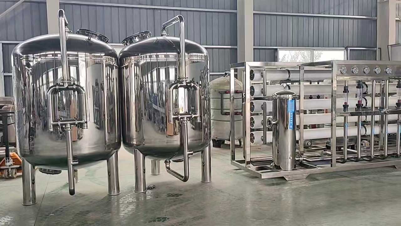 青冈全不锈钢10T双级反渗透设备饮料厂定制